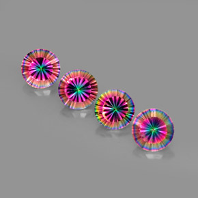 Achetez naturel ct Partie Supérieure Arc-en-Ciel Quartz mystique gems, Coupe roude, En provenance Brésil chez GemSelect. En stock, livraison internationale!