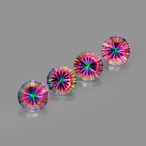 Achetez naturel ct Partie Supérieure Arc-en-Ciel Quartz mystique gems, Coupe roude, En provenance Brésil chez GemSelect. En stock, livraison internationale!