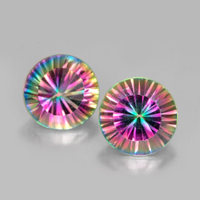 Achetez naturel ct Partie Supérieure Arc-en-Ciel Quartz mystique gems, Coupe roude, En provenance Brésil chez GemSelect. En stock, livraison internationale!