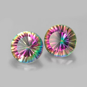 Achetez naturel ct Partie Supérieure Arc-en-Ciel Quartz mystique gems, Coupe roude, En provenance Brésil chez GemSelect. En stock, livraison internationale!