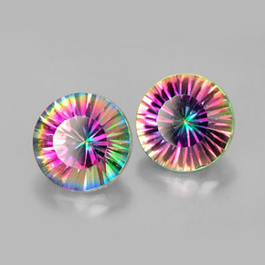 Achetez naturel ct multicolore quartz mystique gems, coupe roude, en provenance brésil chez gemselect. en stock, livraison internationale!