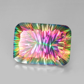 Quartz mystique Partie Supérieure Arc-en-Ciel naturelle Coupe coussin, 40.08 ct, VVS-VS