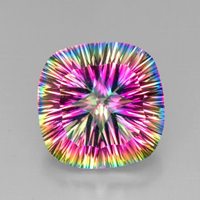 Quartz mystique Partie Supérieure Arc-en-Ciel naturelle Coupe coussin, 27.53 ct, VVS-VS