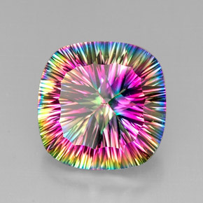 Quartz mystique Partie Supérieure Arc-en-Ciel naturelle Coupe coussin, 27.53 ct, VVS-VS