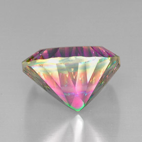 Quartz mystique multicolore naturelle coupe coussin, 28,01 ct, VVS-VS