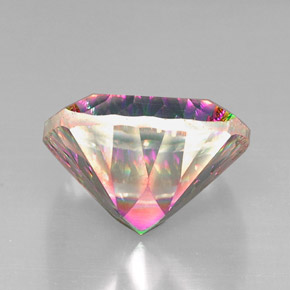 Quartz mystique multicolore naturelle coupe coussin, 28,41 ct, VVS-VS