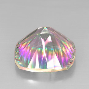 Quartz mystique multicolore naturelle coupe coussin, 28,40 ct, VVS-VS