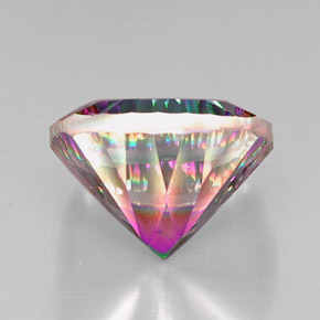 Quartz mystique multicolore naturelle coupe coussin, 28,84 ct, VVS-VS