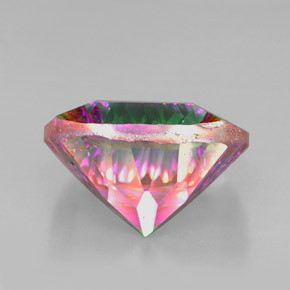 Quartz mystique multicolore naturelle coupe coussin, 28,86 ct, VVS-VS