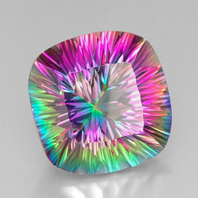 Quartz mystique Partie Supérieure Arc-en-Ciel naturelle Coupe coussin, 29.01 ct, VVS-VS