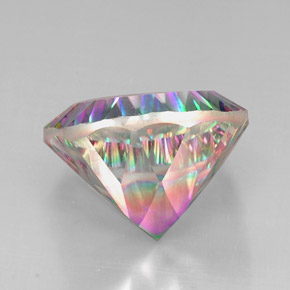 Quartz mystique multicolore naturelle coupe coussin, 30,78 ct, VVS-VS