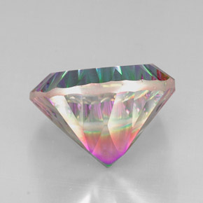 Quartz mystique multicolore naturelle coupe coussin, 30,84 ct, VS