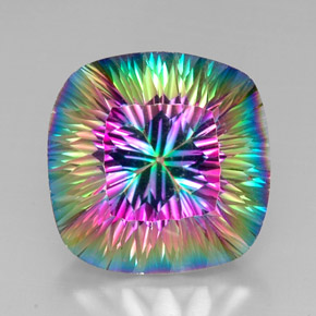 Quartz mystique Partie Supérieure Arc-en-Ciel naturelle Coupe coussin, 31.26 ct, VVS-VS