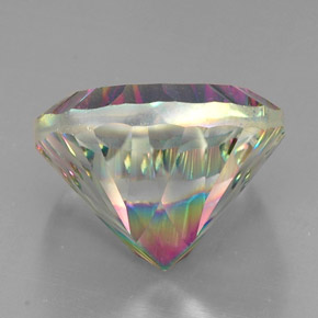 Quartz mystique multicolore naturelle coupe coussin, 32,97 ct, VVS-VS