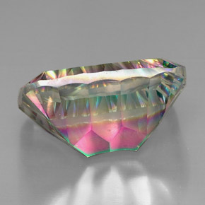 Quartz mystique multicolore naturelle taille émeraude, 38,06 ct, VVS-VS
