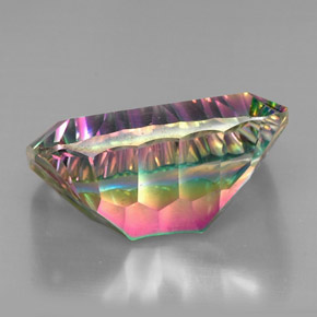 Quartz mystique multicolore naturelle taille émeraude, 38,22 ct, VVS-VS