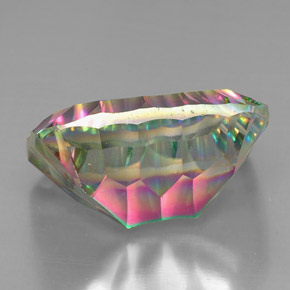 Quartz mystique multicolore naturelle taille émeraude, 38,59 ct, VS