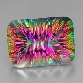Quartz mystique Partie Supérieure Arc-en-Ciel naturelle Taille émeraude, 38.97 ct, VVS-VS