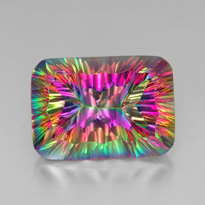 Quartz mystique Partie Supérieure Arc-en-Ciel naturelle Coupe coussin, 39.77 ct, VVS-VS