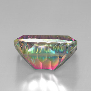 Quartz mystique multicolore naturelle taille émeraude, 39,83 ct, VVS-VS