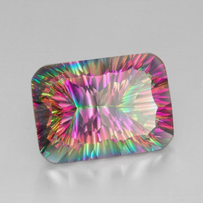 Quartz mystique Partie Supérieure Arc-en-Ciel naturelle Taille émeraude, 39.92 ct, VVS-VS