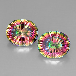 Achetez naturel ct Partie Supérieure Arc-en-Ciel Quartz mystique gems, Coupe ovale, En provenance Brésil chez GemSelect. En stock, livraison internationale!