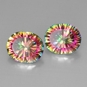 Achetez naturel ct Partie Supérieure Arc-en-Ciel Quartz mystique gems, Coupe ovale, En provenance Brésil chez GemSelect. En stock, livraison internationale!