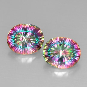 Achetez naturel ct Partie Supérieure Arc-en-Ciel Quartz mystique gems, Coupe ovale, En provenance Brésil chez GemSelect. En stock, livraison internationale!