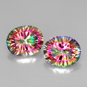 Achetez naturel ct multicolore quartz mystique gems, coupe ovale, en provenance brésil chez gemselect. en stock, livraison internationale!