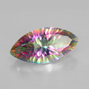 Quartz mystique multicolore naturelle marquise, 3,79 ct, VS
