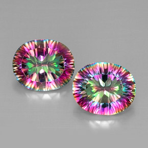 Achetez naturel ct multicolore quartz mystique gems, coupe ovale, en provenance brésil chez gemselect. en stock, livraison internationale!