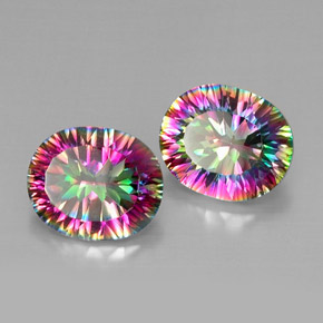 Achetez naturel ct multicolore quartz mystique gems, coupe ovale, en provenance brésil chez gemselect. en stock, livraison internationale!