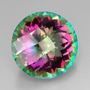 Quartz mystique multicolore naturelle coupe roude, 31,30 ct, VVS-VS