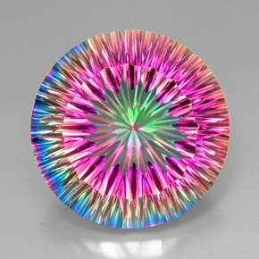 Quartz mystique multicolore naturelle coupe roude, 47,70 ct, VVS-VS