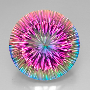 Quartz mystique multicolore naturelle coupe roude, 50,70 ct, VVS-VS