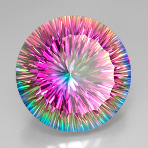 Quartz mystique multicolore naturelle coupe roude, 50,70 ct, VVS-VS