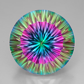 Quartz mystique multicolore naturelle coupe roude, 94,00 ct, VVS-VS
