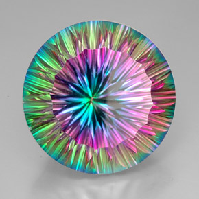 Quartz mystique multicolore naturelle coupe roude, 94,00 ct, VVS-VS