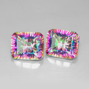 Achetez naturel ct multicolore quartz mystique gems, taille émeraude, en provenance brésil chez gemselect. en stock, livraison internationale!