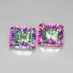 Achetez naturel ct multicolore quartz mystique gems, taille émeraude, en provenance brésil chez gemselect. en stock, livraison internationale!