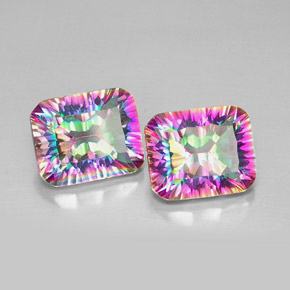 Achetez naturel ct multicolore quartz mystique gems, taille émeraude, en provenance brésil chez gemselect. en stock, livraison internationale!