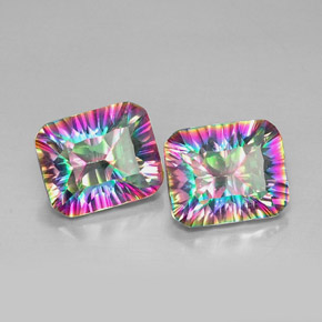 Achetez naturel ct multicolore quartz mystique gems, taille émeraude, en provenance brésil chez gemselect. en stock, livraison internationale!