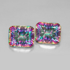 Achetez naturel ct multicolore quartz mystique gems, taille émeraude, en provenance brésil chez gemselect. en stock, livraison internationale!