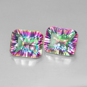 Achetez naturel ct Partie Supérieure Arc-en-Ciel Quartz mystique gems, Taille émeraude, En provenance Brésil chez GemSelect. En stock, livraison internationale!