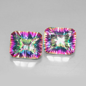 Achetez naturel ct Partie Supérieure Arc-en-Ciel Quartz mystique gems, Taille émeraude, En provenance Brésil chez GemSelect. En stock, livraison internationale!