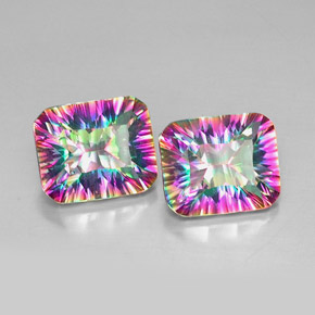 Achetez naturel ct Partie Supérieure Arc-en-Ciel Quartz mystique gems, Taille émeraude, En provenance Brésil chez GemSelect. En stock, livraison internationale!