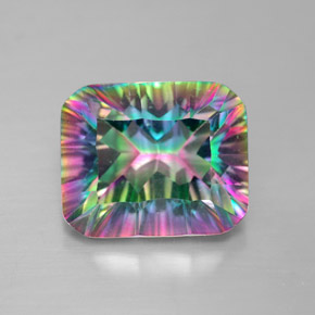 Quartz mystique Partie Supérieure Arc-en-Ciel naturelle Taille émeraude, 5.67 ct, VVS