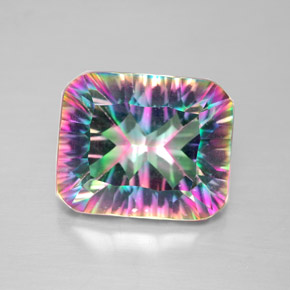 Quartz mystique Partie Supérieure Arc-en-Ciel naturelle Taille émeraude, 5.60 ct, VVS