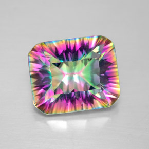 Quartz mystique Partie Supérieure Arc-en-Ciel naturelle Taille émeraude, 5.55 ct, VVS