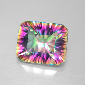 Quartz mystique Partie Supérieure Arc-en-Ciel naturelle Taille émeraude, 5.55 ct, VVS